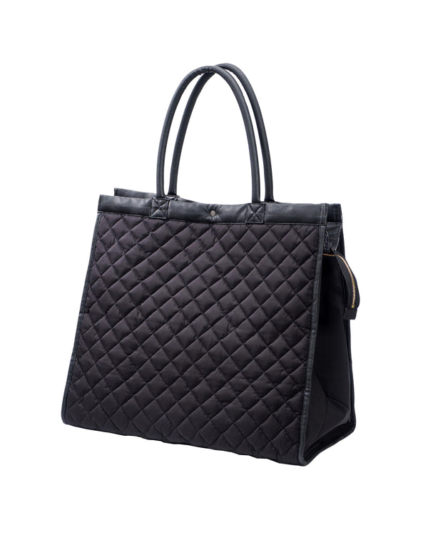 MAX SAX – Goose-Down Quilted Eco-Tech Handbag – Black | Handbag by Yvette LIBBY N'guyen Paris