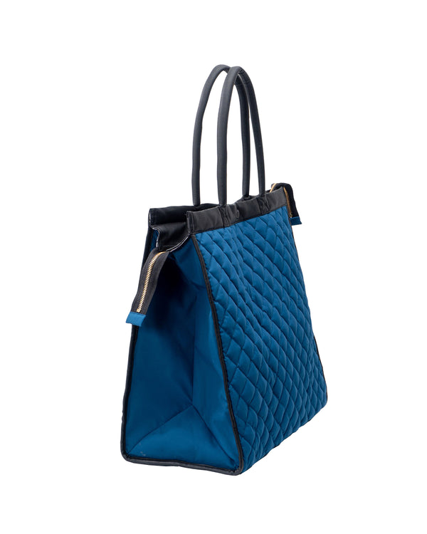 MAX SAX – Goose-Down Quilted Eco-Tech Handbag – Indigo | Handbag by Yvette LIBBY N'guyen Paris